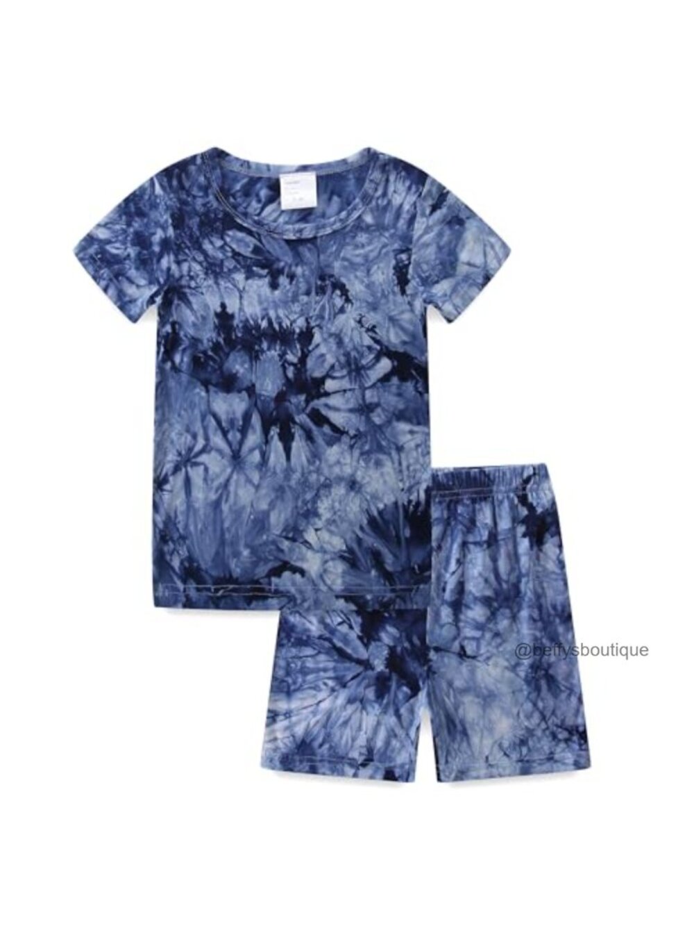 Toddler Tie Dye Rayon Pajama Sets Short Sleeve Shirt Pants Summer Kids Clothing